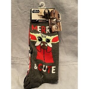 NEW Star Wars Mandalorian The Child Grogu Trooper Christmas 2 Pair Long‎ Socks